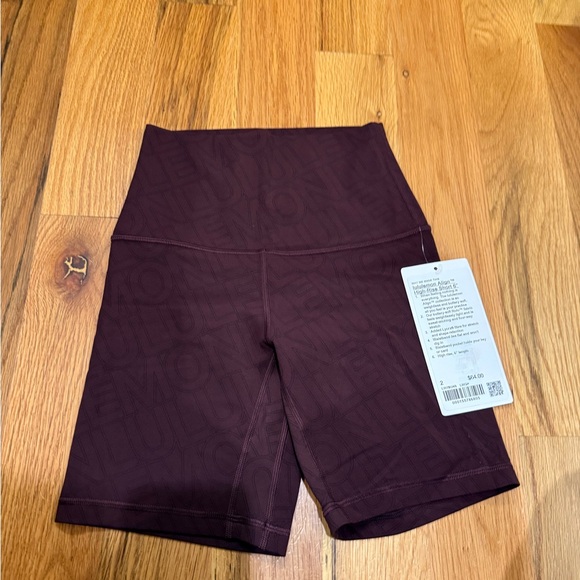 lululemon athletica Pants - lululemon athletica High-Waist Bike Shorts in Deep Wine